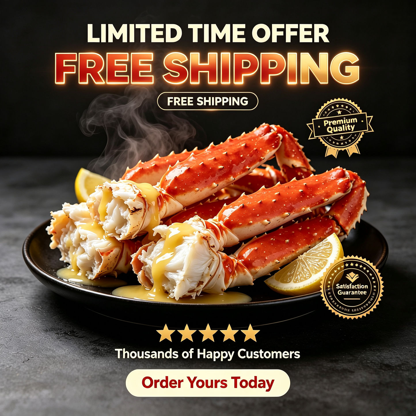 Jumbo Alaskan King Crab Legs | Thick, Sweet & Succulent Meat