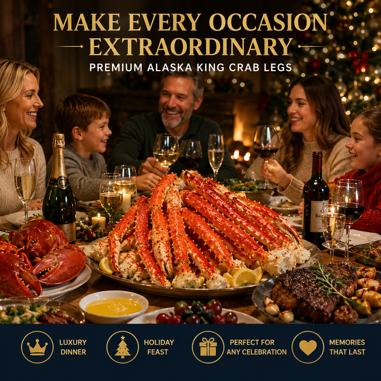 Premium Alaskan King Crab Legs | Shipped with Dry Ice | Fresh From Ocean to Table