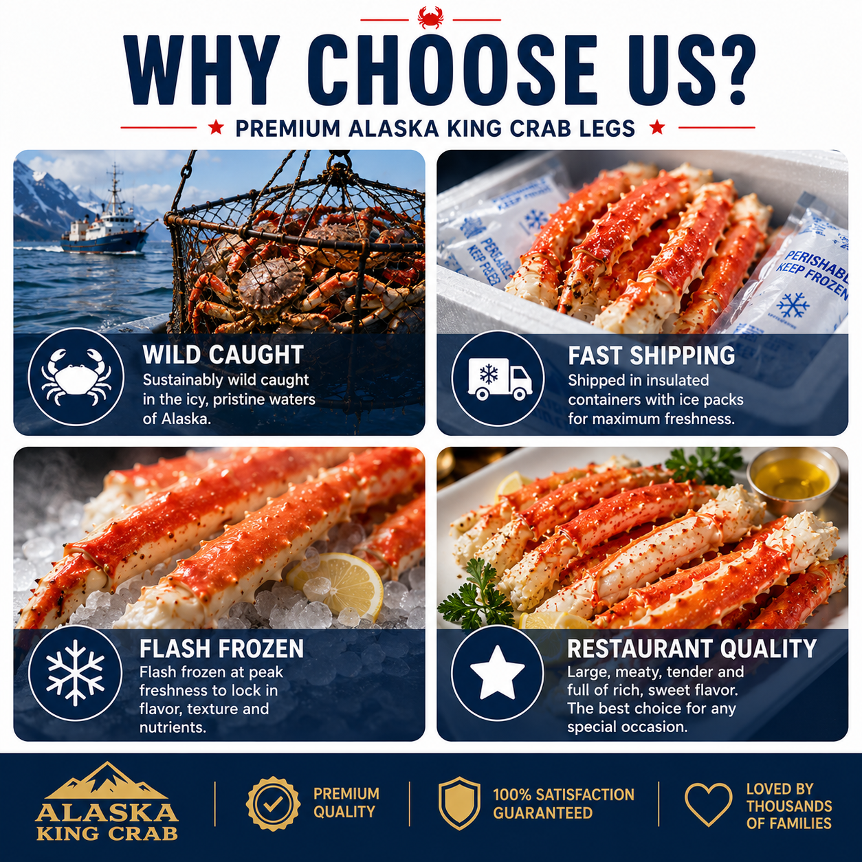 Premium Alaskan King Crab Legs | Shipped with Dry Ice | Fresh From Ocean to Table