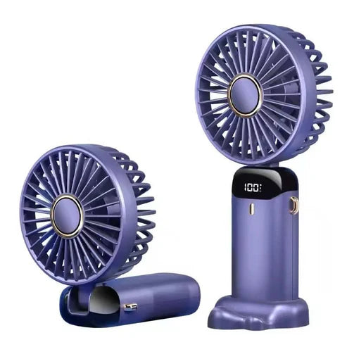 Lightweight Handheld Portable Mini Fan Integrated With Adjustable Mobile Phone Bracket