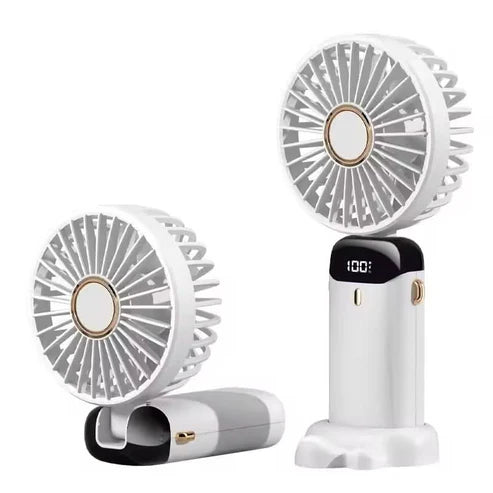 Lightweight Handheld Portable Mini Fan Integrated With Adjustable Mobile Phone Bracket