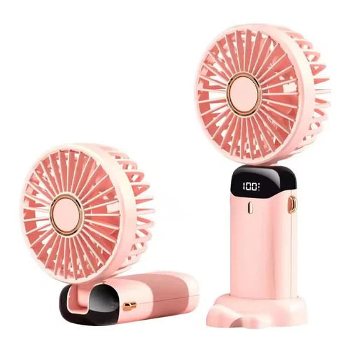 Lightweight Handheld Portable Mini Fan Integrated With Adjustable Mobile Phone Bracket