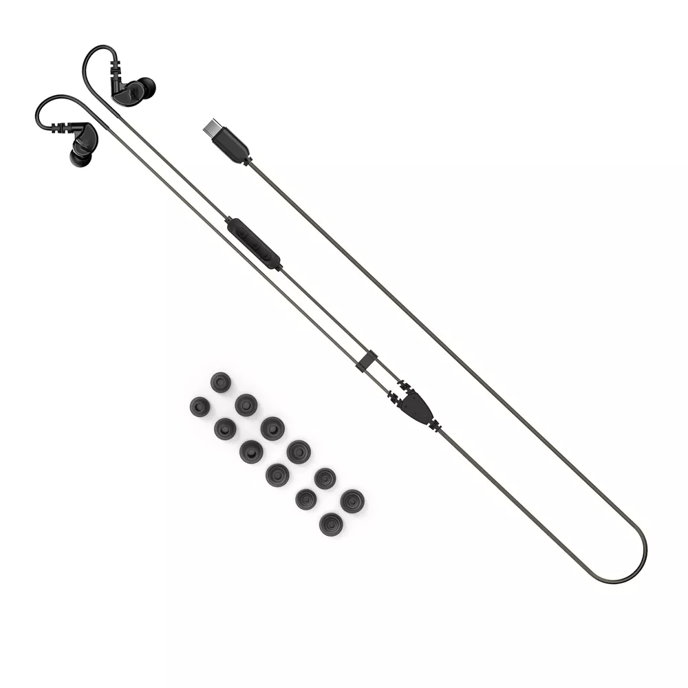 USB‑C Sports Wired Earbuds With Shaped Earhooks and Rich Layered Sound Quality
