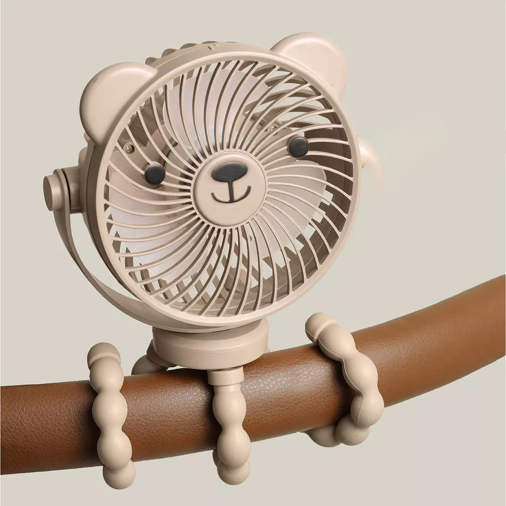 Adjustable Clip-On Mini Stroller Fan With Flexible Bendable Brackets and Multi-Grade Wind Settings