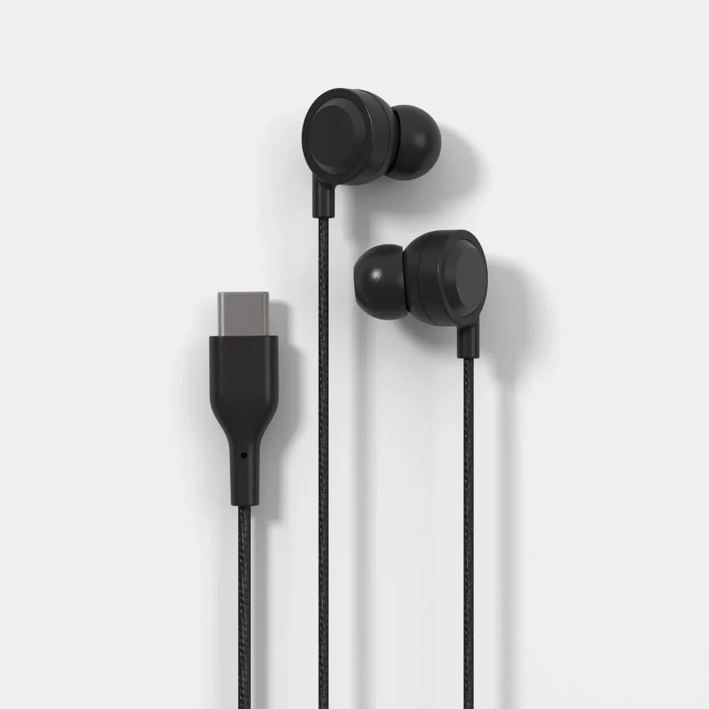 USB‑C Plug‑and‑Play Wired In‑Ear Earbuds With Built‑In Mic & Anti‑Tangling Cable