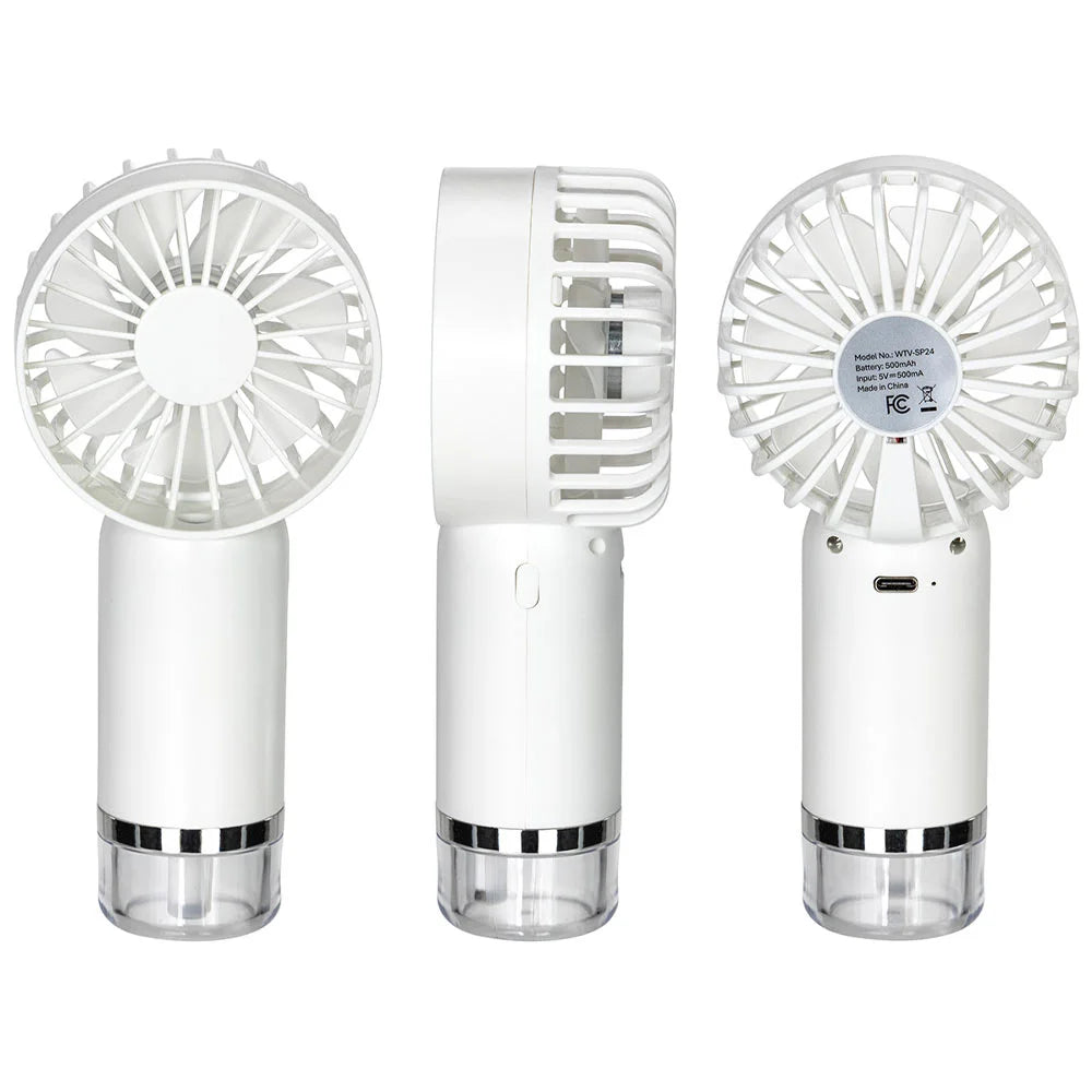 Portable Handheld Mist Fan With Integrated Humidifying Function and Multi-Speed Wind Adjustment