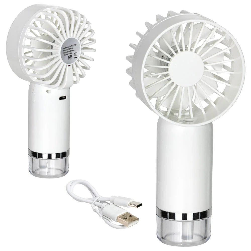 Portable Handheld Mist Fan With Integrated Humidifying Function and Multi-Speed Wind Adjustment